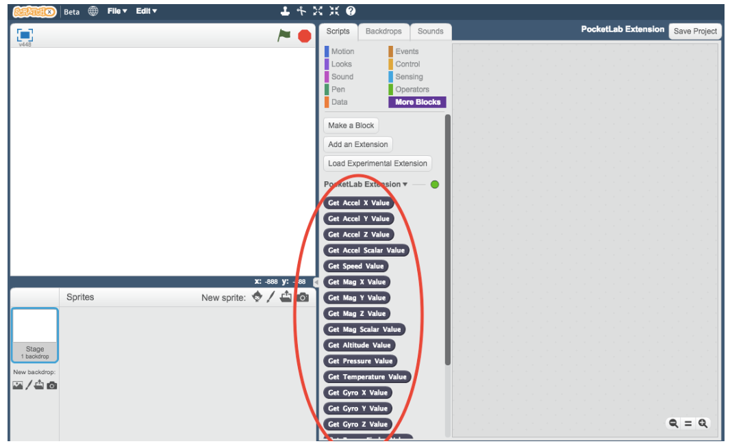 Programming with Sensors in Scratch PocketLab